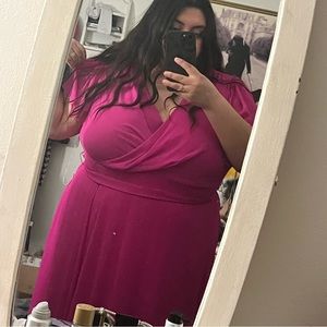 DKNY Wrap dress fuchsia pink